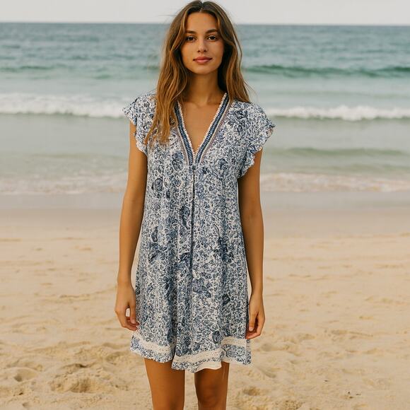 Poupette St Barth Sasha Tunic Fringe Dress size S - Picture 1 of 8